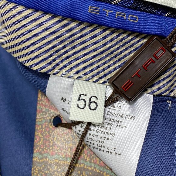 NEW ETROMens Shorts Sugar Paper Blue Size 56 Straight Leg Cotton Blend Bermuda - Picture 4 of 8